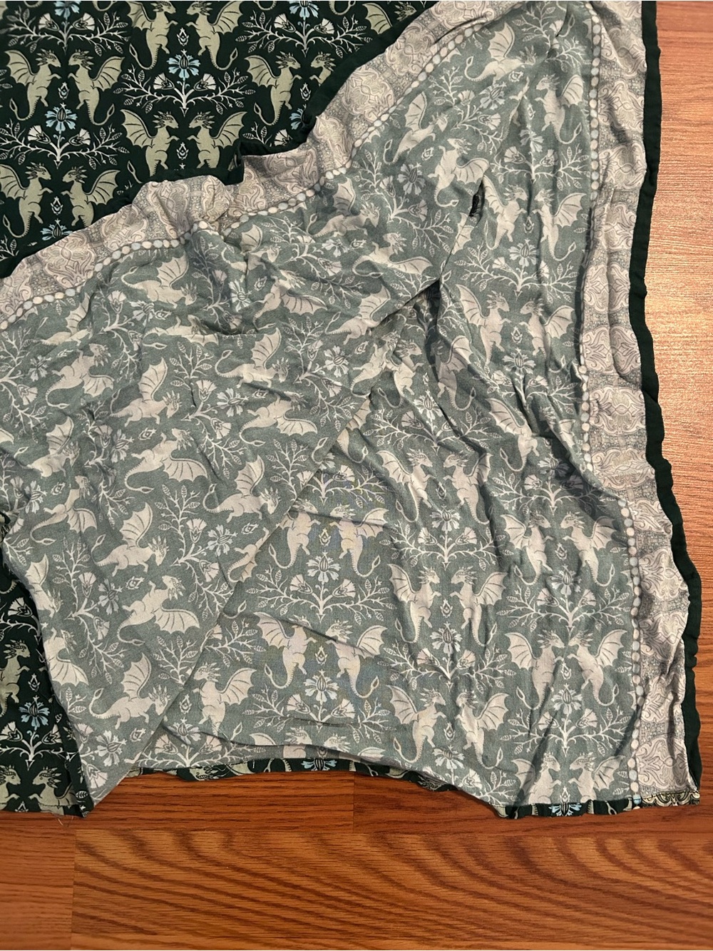 Svaha Green Dragon Print Kaftan Swimsuit Cover-Up House Dress One Size - Picture 7 of 9